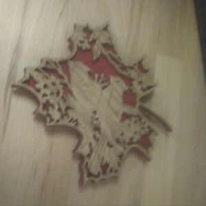Wooden Birds Trivet Etched Woodworking or Cut Outs Bird Cardinal